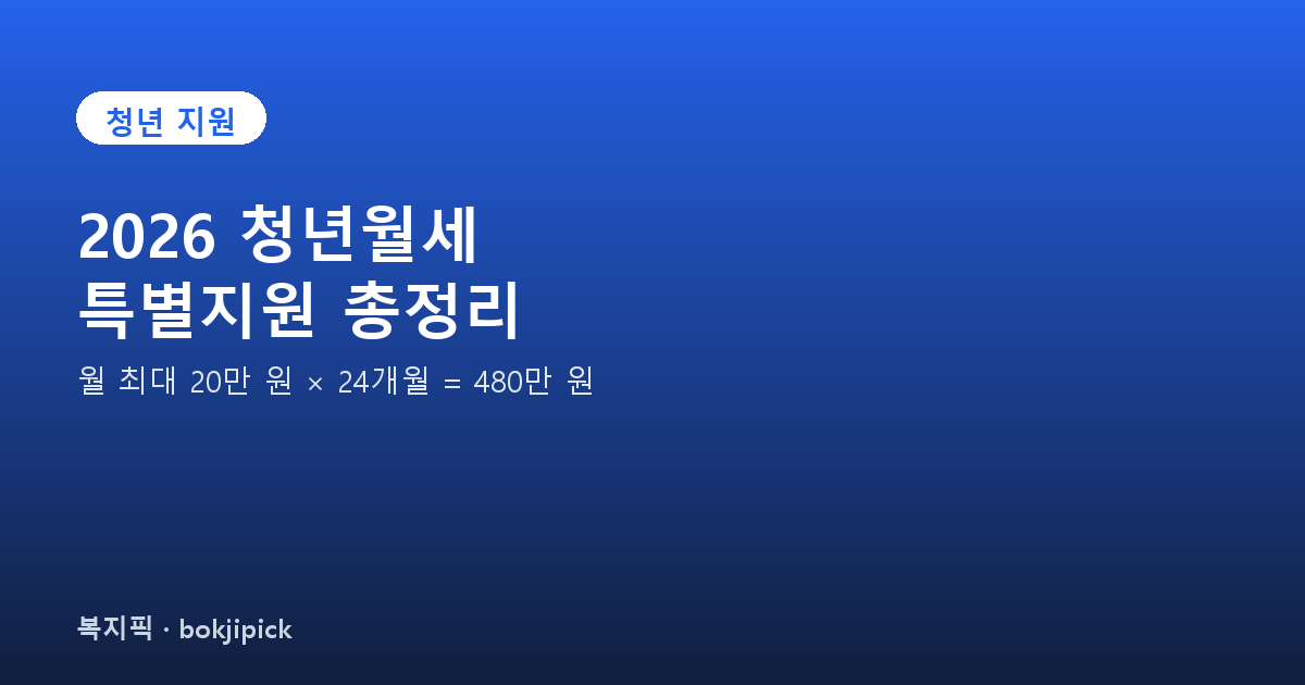 2026 청년월세 특별지원
